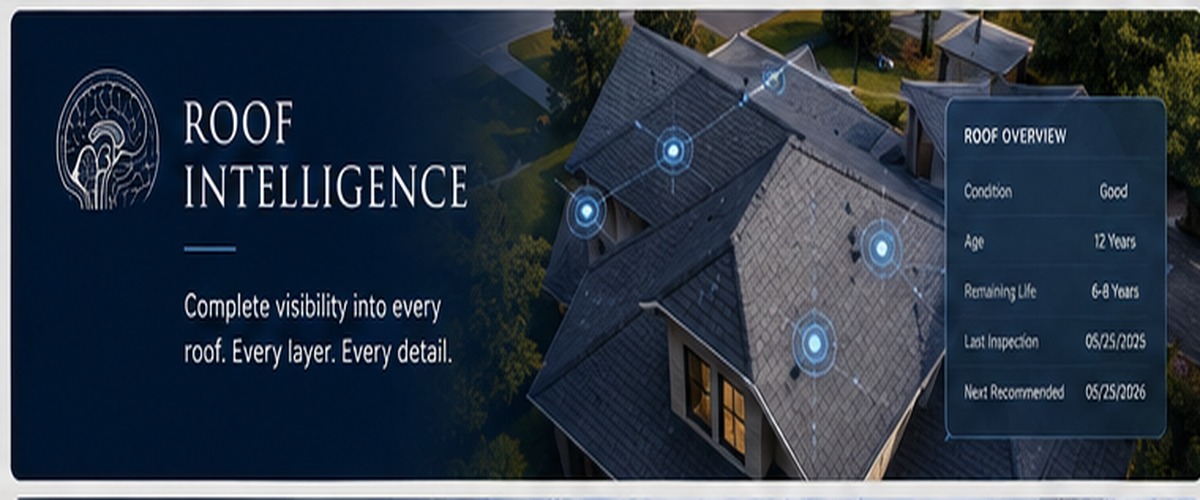 Roof intelligence interface over a residential roof
